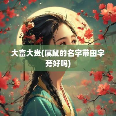 大富大贵(属鼠的名字带田字旁好吗)
