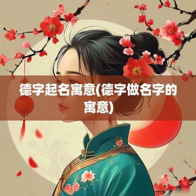 德字起名寓意(德字做名字的寓意)