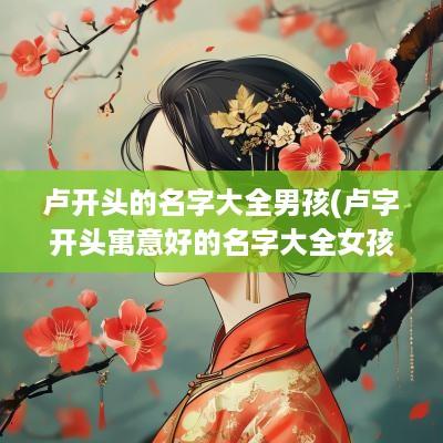 卢开头的名字大全男孩(卢字开头寓意好的名字大全女孩)