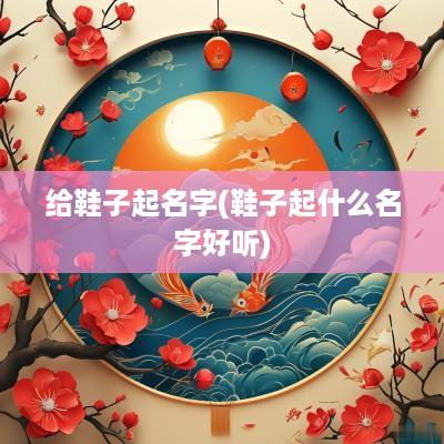 给鞋子起名字(鞋子起什么名字好听)