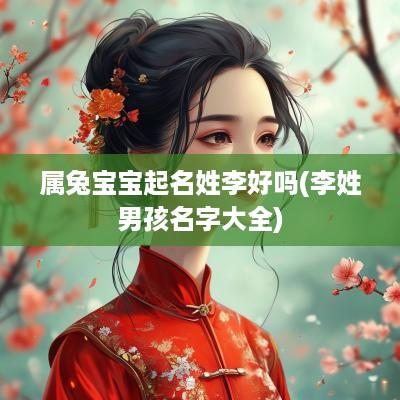 属兔宝宝起名姓李好吗(李姓男孩名字大全)