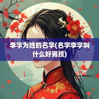 李字为姓的名字(名字李字叫什么好男孩)