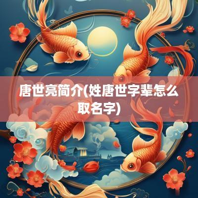 唐世亮简介(姓唐世字辈怎么取名字)