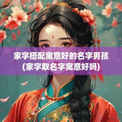 家字搭配寓意好的名字男孩(家字取名字寓意好吗)