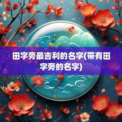 田字旁最吉利的名字(带有田字旁的名字)