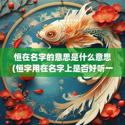 恒在名字的意思是什么意思(恒字用在名字上是否好听一点)