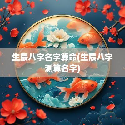 生辰八字名字算命(生辰八字测算名字)