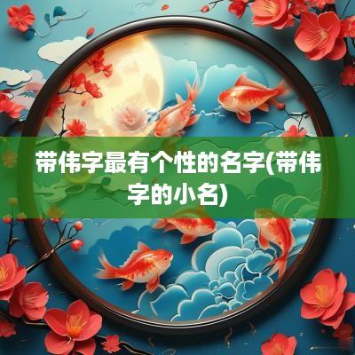带伟字最有个性的名字(带伟字的小名)