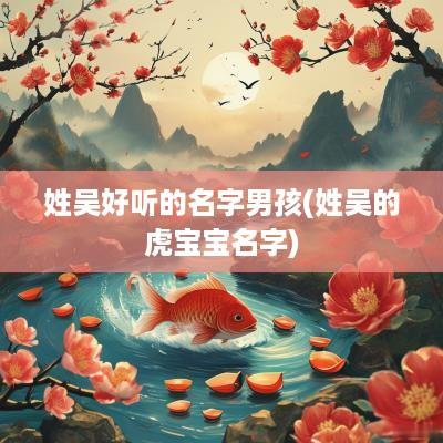 姓吴好听的名字男孩(姓吴的虎宝宝名字)