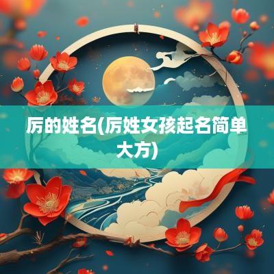 厉的姓名(厉姓女孩起名简单大方)