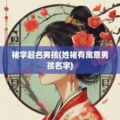 褚字起名男孩(姓褚有寓意男孩名字)