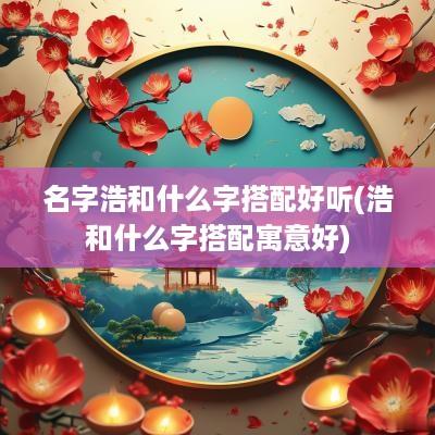 名字浩和什么字搭配好听(浩和什么字搭配寓意好)