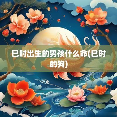 巳时出生的男孩什么命(巳时的狗)