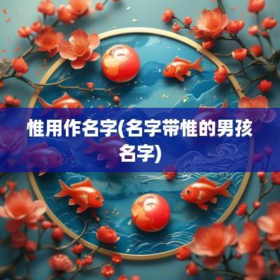 惟用作名字(名字带惟的男孩名字)