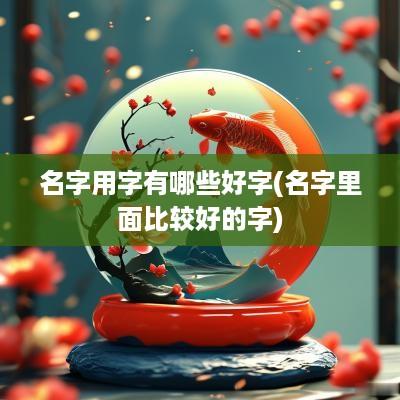 名字用字有哪些好字(名字里面比较好的字)