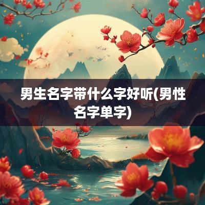 男生名字带什么字好听(男性名字单字)