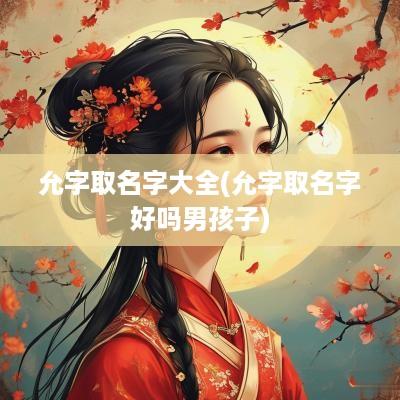 允字取名字大全(允字取名字好吗男孩子)