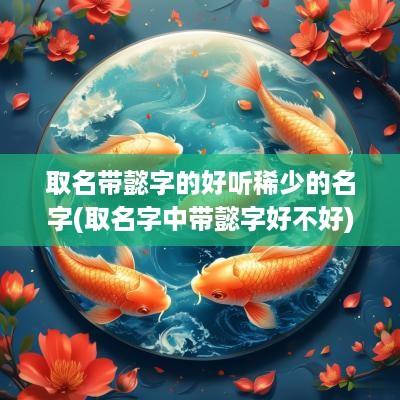 取名带懿字的好听稀少的名字(取名字中带懿字好不好)