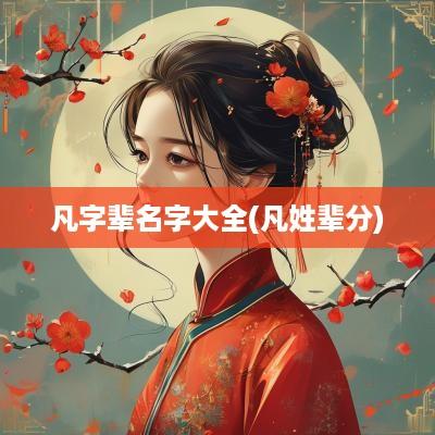 凡字辈名字大全(凡姓辈分)