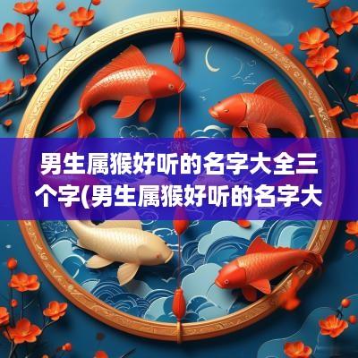 男生属猴好听的名字大全三个字(男生属猴好听的名字大全集)