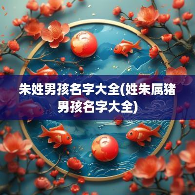 朱姓男孩名字大全(姓朱属猪男孩名字大全)