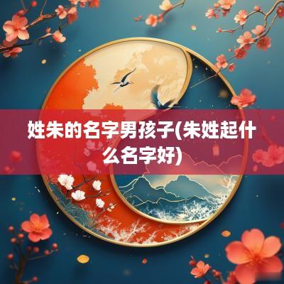 姓朱的名字男孩子(朱姓起什么名字好)
