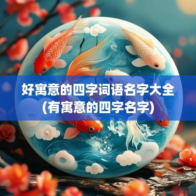 好寓意的四字词语名字大全(有寓意的四字名字)