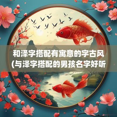 和泽字搭配有寓意的字古风(与泽字搭配的男孩名字好听)