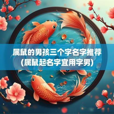 属鼠的男孩三个字名字推荐(属鼠起名字宜用字男)