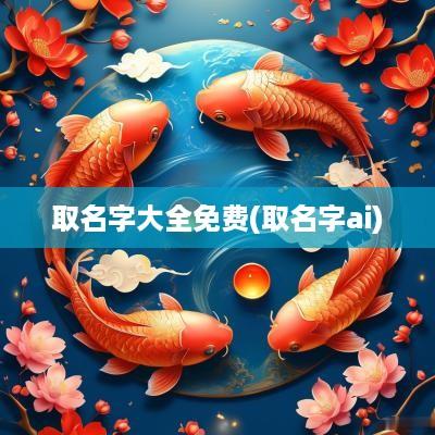 取名字大全免费(取名字ai)