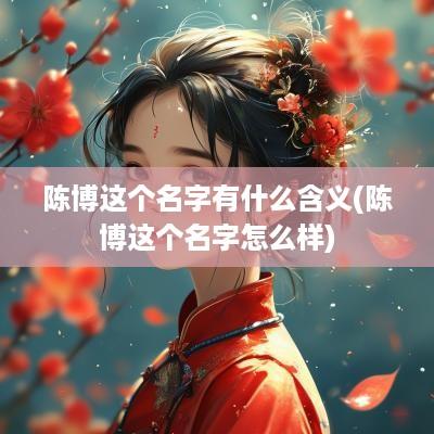 陈博这个名字有什么含义(陈博这个名字怎么样)