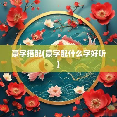 豪字搭配(豪字配什么字好听)