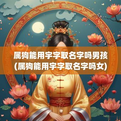 属狗能用宇字取名字吗男孩(属狗能用宇字取名字吗女)