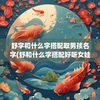 舒字和什么字搭配取男孩名字(舒和什么字搭配好听女娃娃名字)