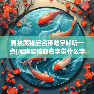 男孩属猪起名带啥字好听一点(属猪男孩取名字带什么字比较好)