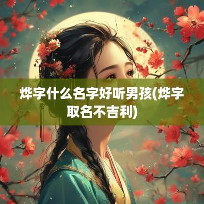 烨字什么名字好听男孩(烨字取名不吉利)