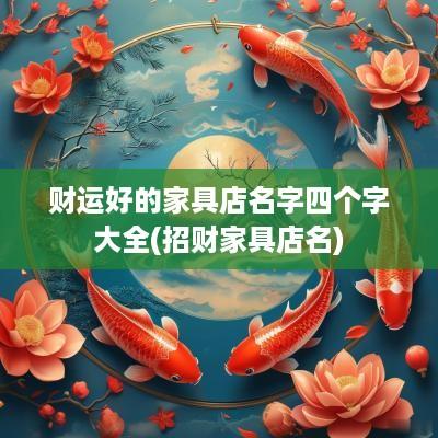 财运好的家具店名字四个字大全(招财家具店名)