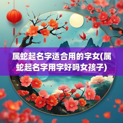 属蛇起名字适合用的字女(属蛇起名字用字好吗女孩子)