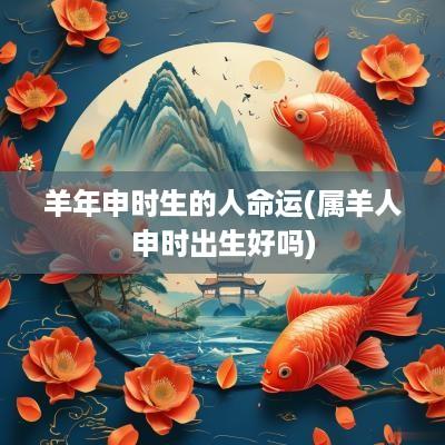 羊年申时生的人命运(属羊人申时出生好吗)