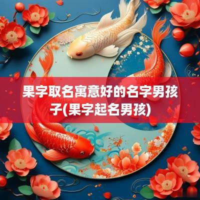 果字取名寓意好的名字男孩子(果字起名男孩)