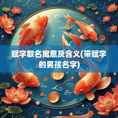 赋字取名寓意及含义(带赋字的男孩名字)
