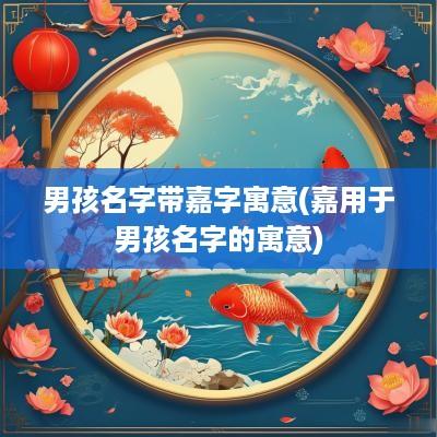 男孩名字带嘉字寓意(嘉用于男孩名字的寓意)