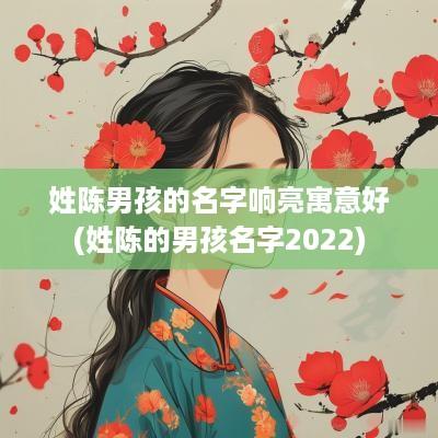 姓陈男孩的名字响亮寓意好(姓陈的男孩名字2025)