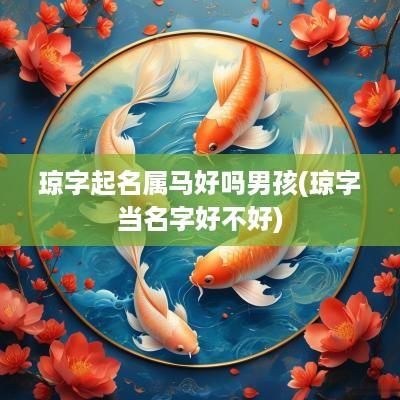 琼字起名属马好吗男孩(琼字当名字好不好)