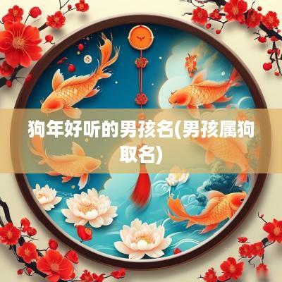 狗年好听的男孩名(男孩属狗取名)