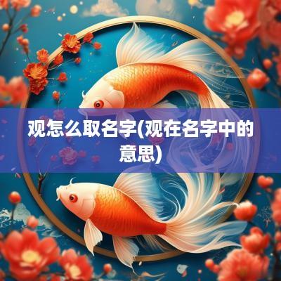 观怎么取名字(观在名字中的意思)