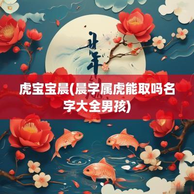 虎宝宝晨(晨字属虎能取吗名字大全男孩)