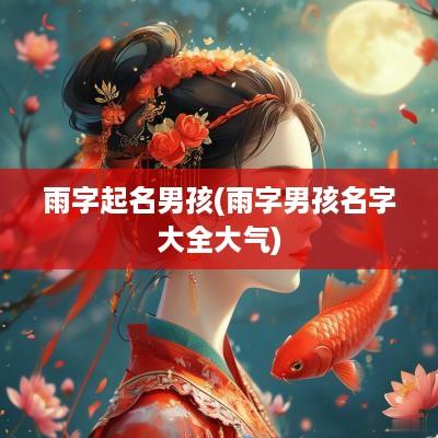 雨字起名男孩(雨字男孩名字大全大气)