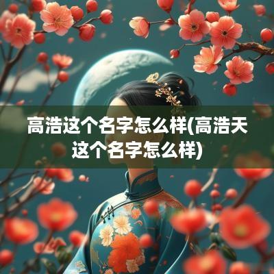 高浩这个名字怎么样(高浩天这个名字怎么样)