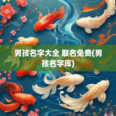 男孩名字大全 取名免费(男孩名字库)